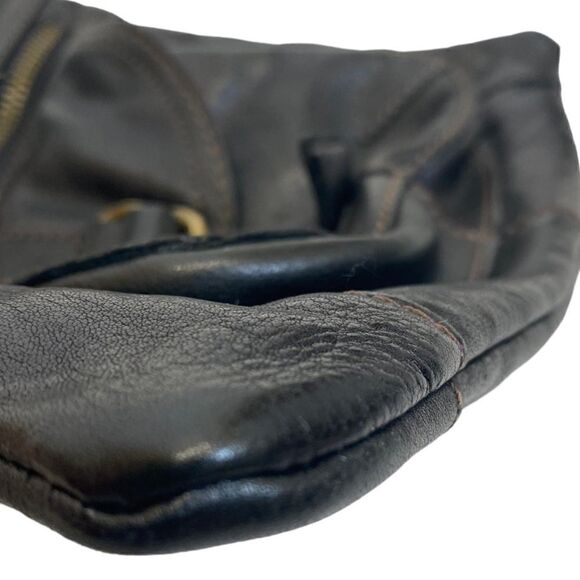 Vintage Fossil Sasha Black Leather Top Zip Crossbody Bag - Picture 7 of 8